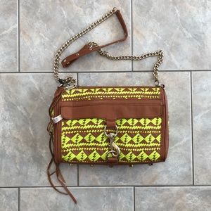 NWT Rebecca Minkoff neon woven crossbody bag